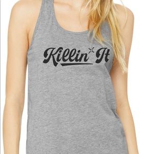 Brand new “killing it” racer back shirt